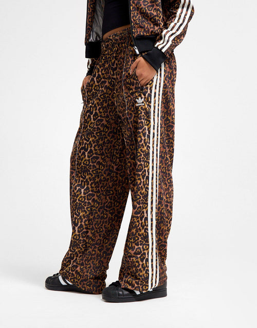 All Over Leopard Print Oversized Track Pants