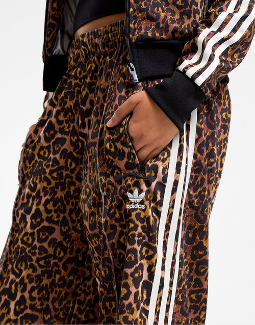 All Over Leopard Print Oversized Track Pants