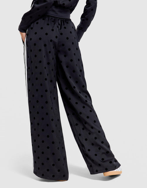 Satin Polka Dots Wide Leg Pant