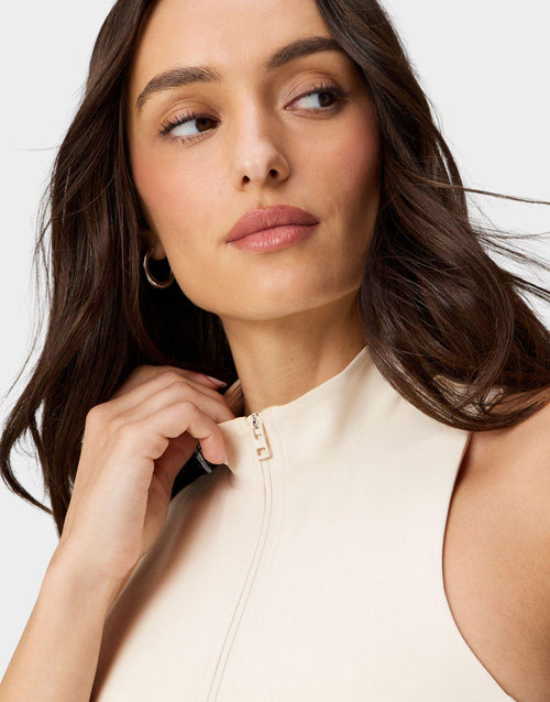 Piped Sleeveless Dress