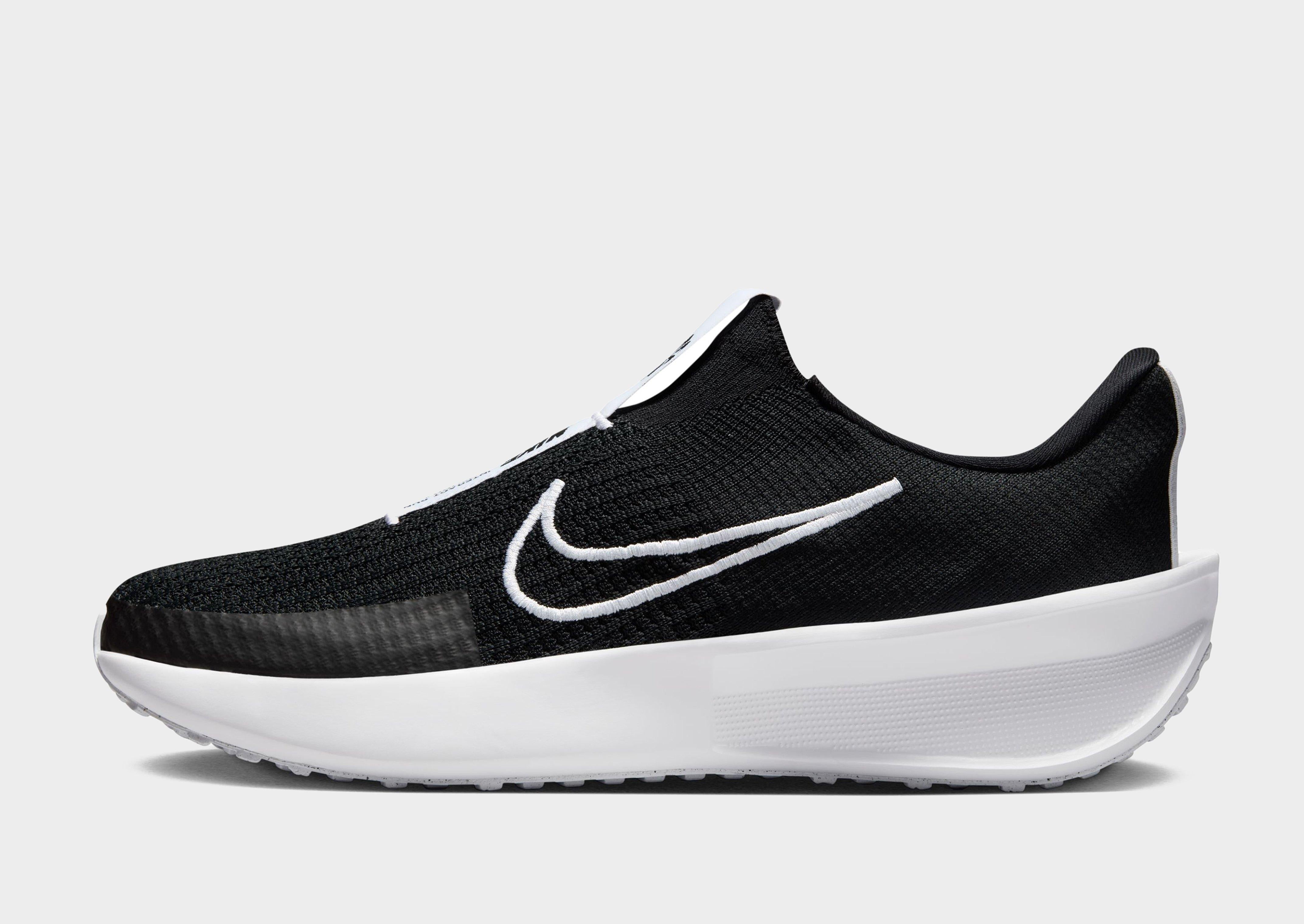 black nike easy run tight off white