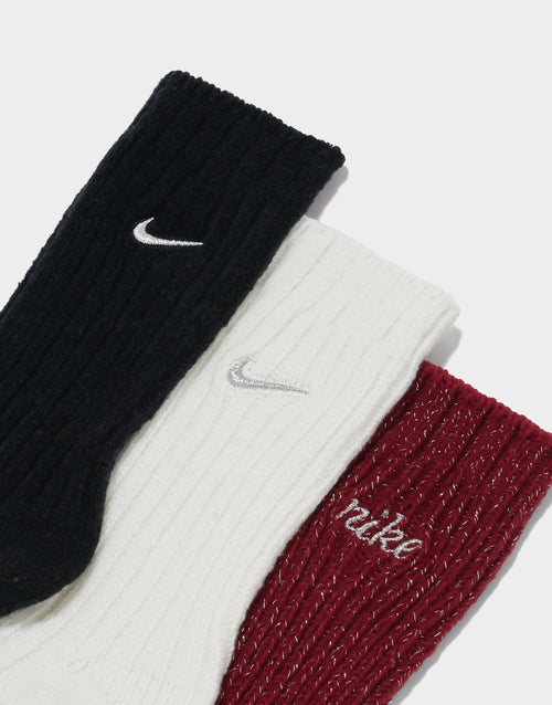 Swoosh Sparkle Socks 3-Pack Junior's