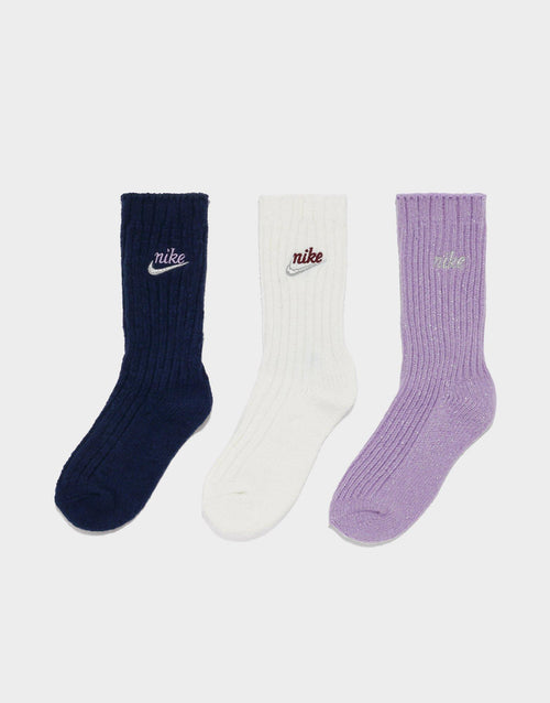 Swoosh Sparkle Socks 3-Pack Junior's