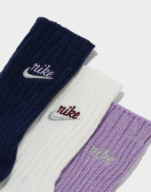 Swoosh Sparkle Socks 3-Pack Junior's