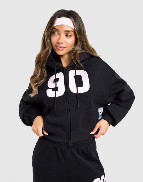 Studio 90 Oversized Crop Full Zip Hoodie