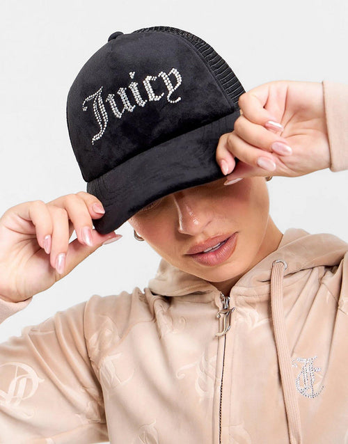Diamante Velour Trucker Cap