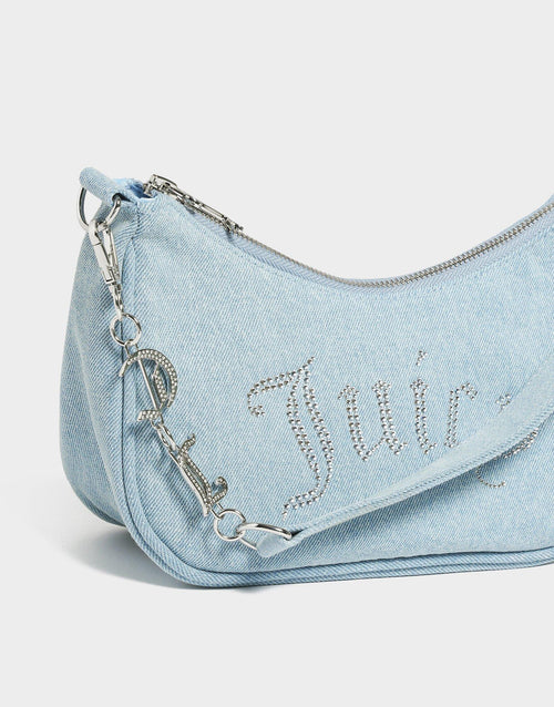Diamanté Denim Shoulder Bag