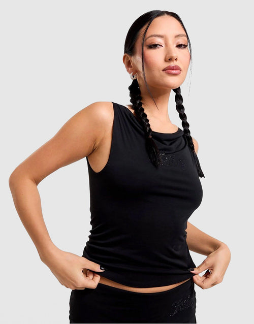 Sleeveless Drape Front Top