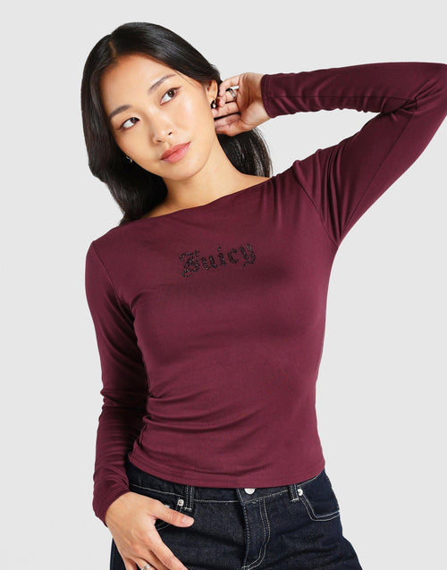 Mia Button Neck Long Sleeve T-Shirt
