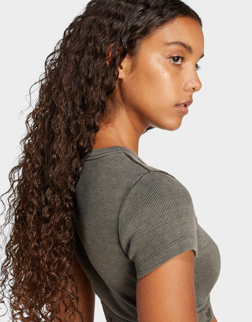 Ribbed Short Sleeve Top