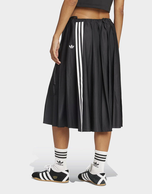 Ribbon Pleated Maxi Skirt