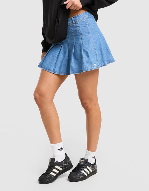 Denim Pleated Skirt