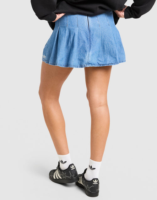 Denim Pleated Skirt