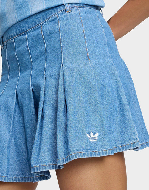 Denim Pleated Skirt