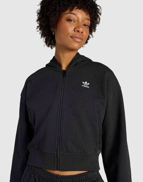 Essentials French Terry Cropped Zip Hoodie