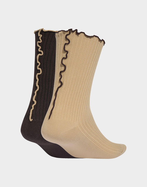 Ruffle Crew Socks 2 Pairs