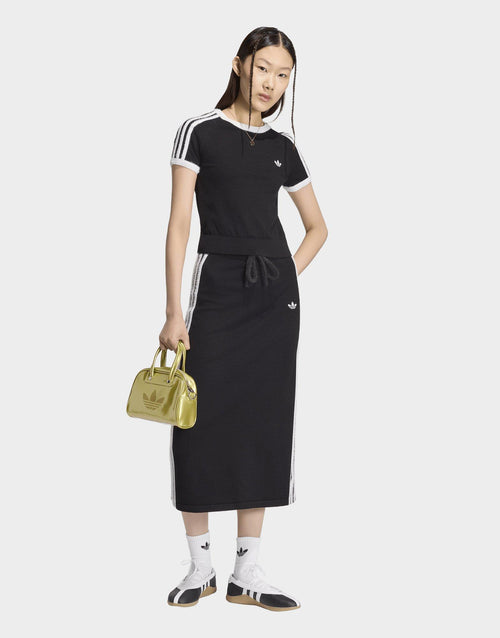 Fluffy 3-Stripes Knit Slim T-Shirt