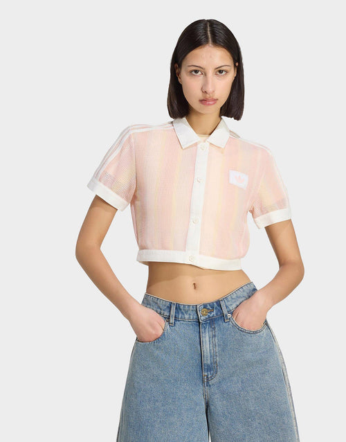 Originals Summer Glow Striped Cropped Polo
