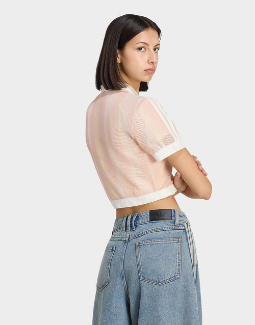 Originals Summer Glow Striped Cropped Polo