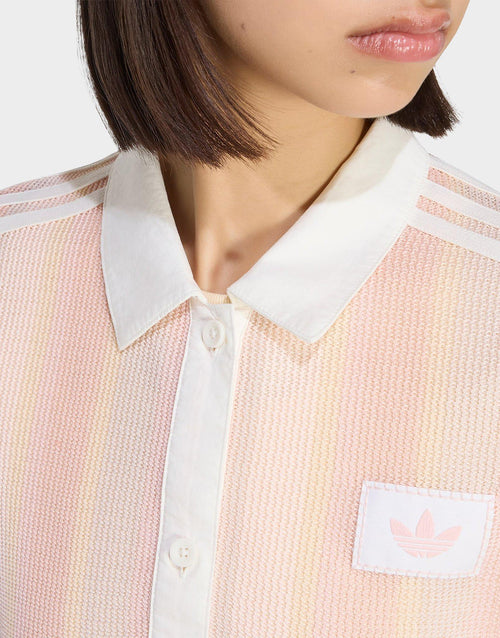 Originals Summer Glow Striped Cropped Polo