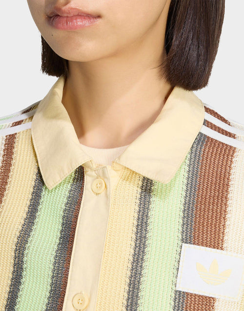 Crochet Crop Polo Shirt