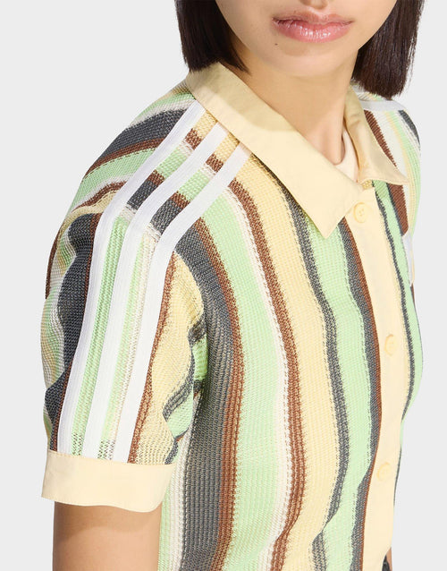 Crochet Crop Polo Shirt