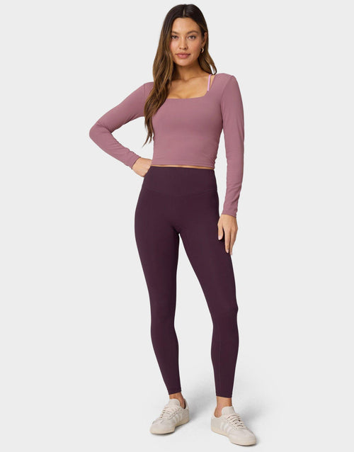 PureLuxe Long-Sleeve Built-In Bra Top