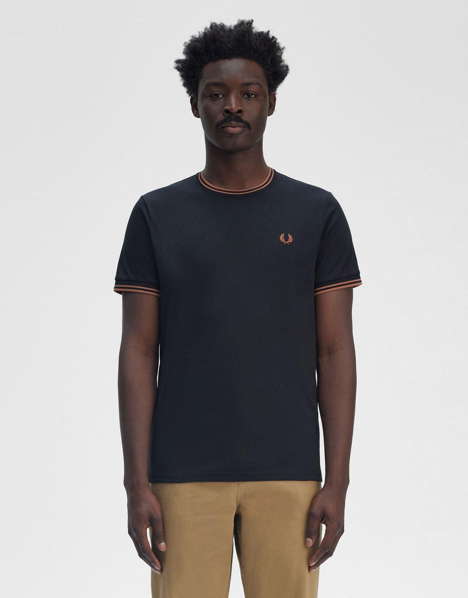 Blue Fred Perry Twin Tipped T-Shirt - JD Sports Singapore