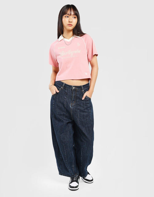 MLB Los Angeles Dodgers V-Neck Crop Polo