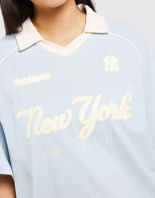 MLB New York Yankees V-Neck Oversized Polo Jersey