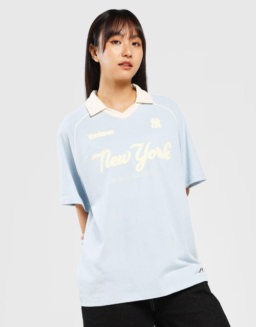 MLB New York Yankees V-Neck Oversized Polo Jersey