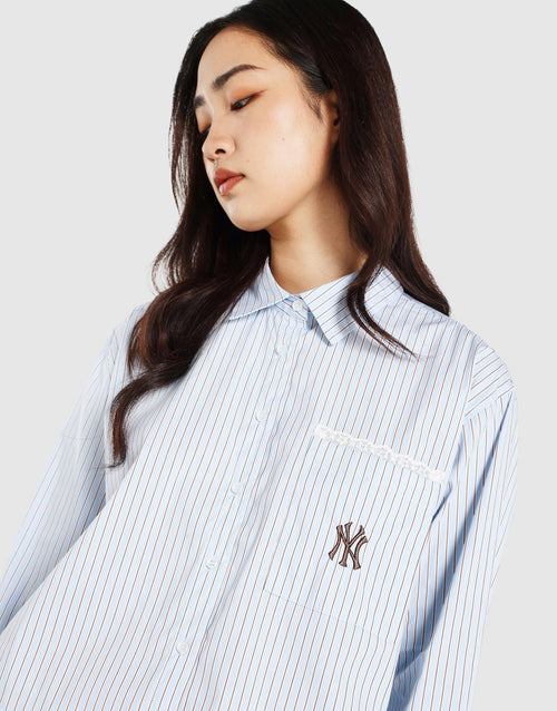 New York Lace Striped Boxy Long Sleeve T-Shirt