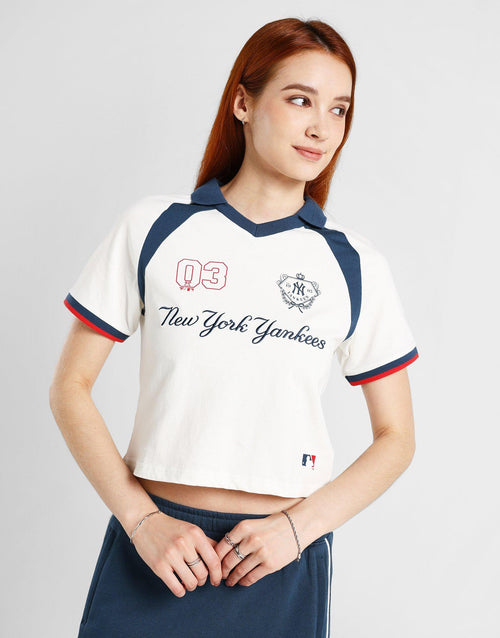 Panel Crop Polo T‑Shirt