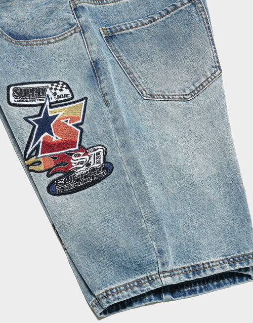 Buddy Straight Washed Denim Shorts