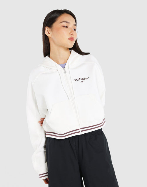 Rib Crop Full-Zip Hoodie