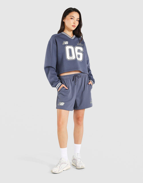 V-Neck Rib Sweatshirt