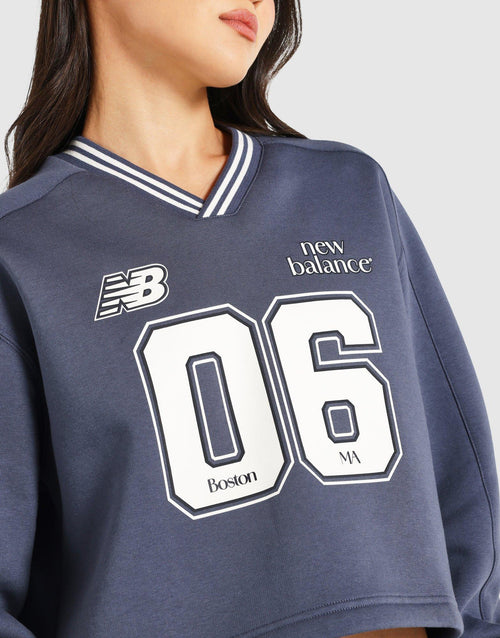 V-Neck Rib Sweatshirt