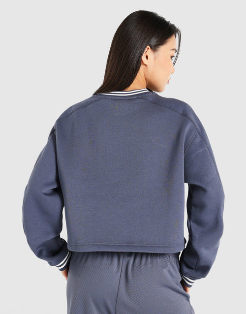 V-Neck Rib Sweatshirt