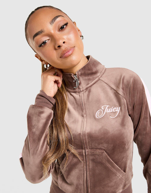 Script Velour Track Top
