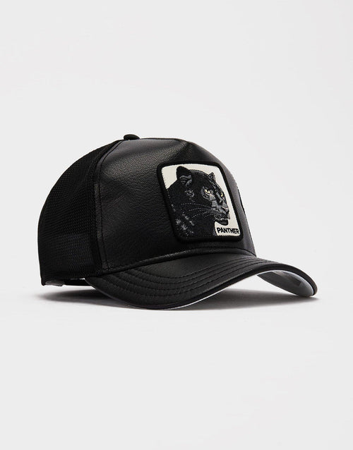 Leather Panther Trucker Hat