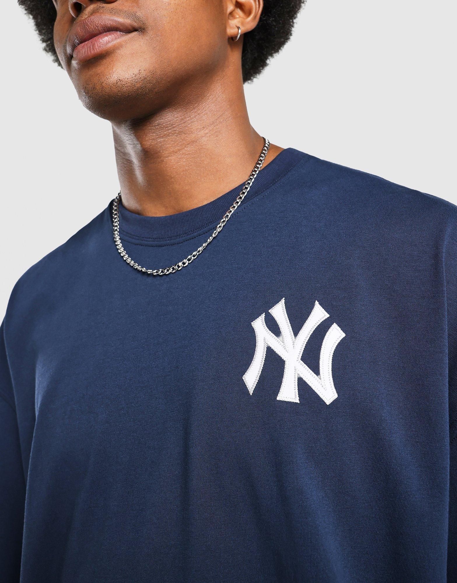 Blue New Era Cap Co. Yankees Script Oversized T-Shirt - JD Sports