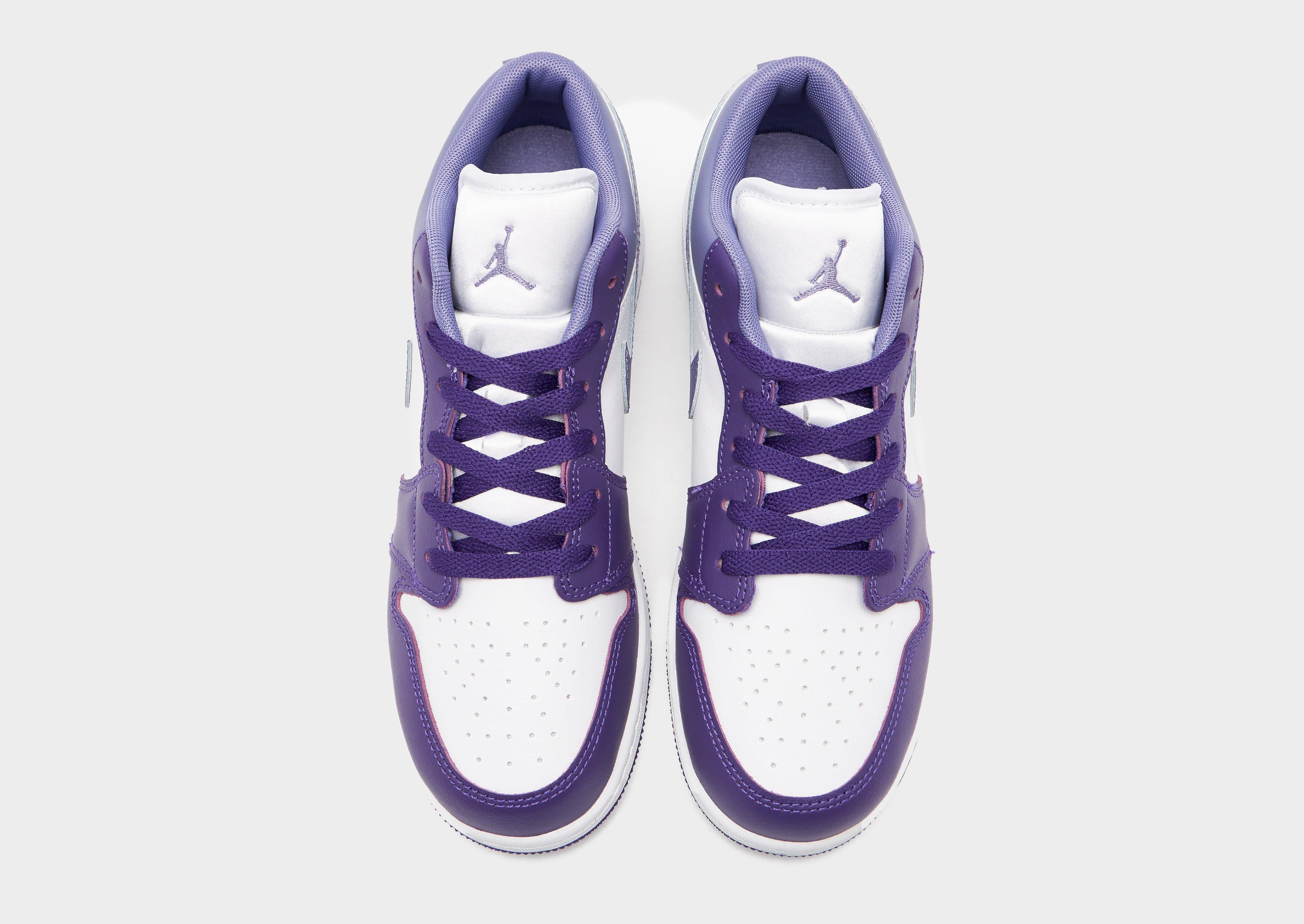 purple jordan low top