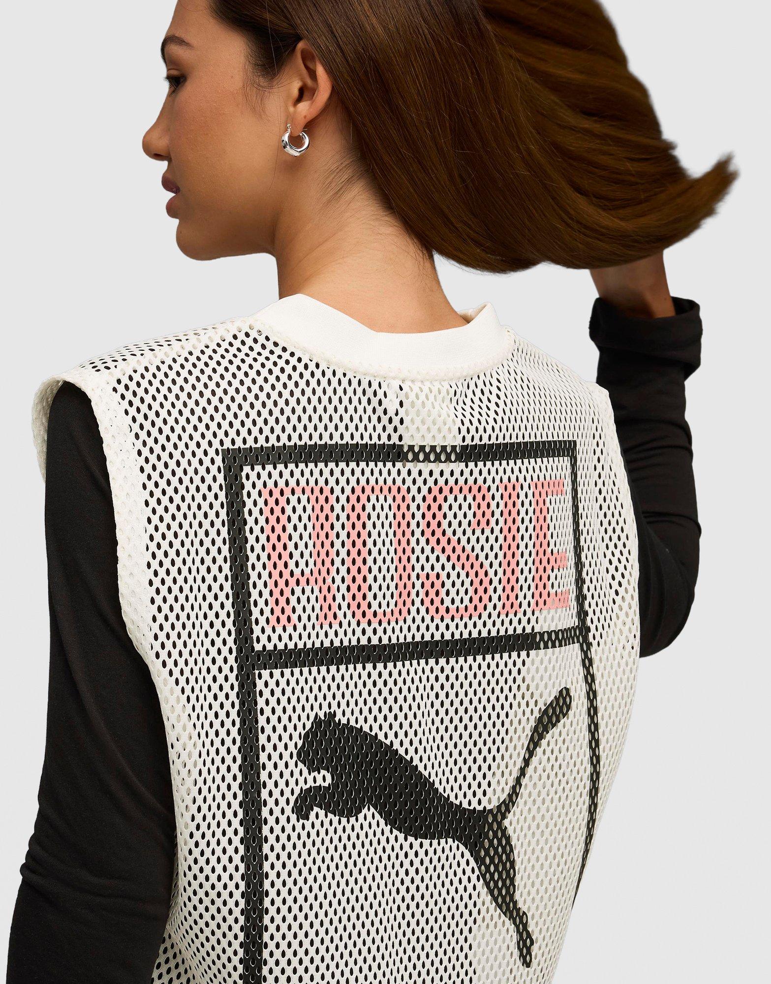 White Puma x ROSÉ Relaxed Mesh Top - JD Sports Singapore