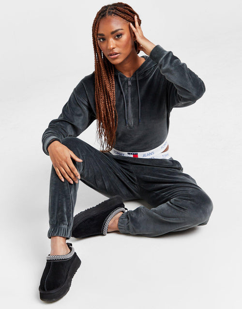 Velour Crop Hoodie