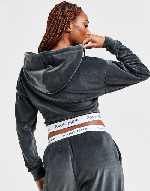 Velour Crop Hoodie