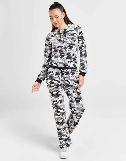 Diamante Velour Camo Track Pants