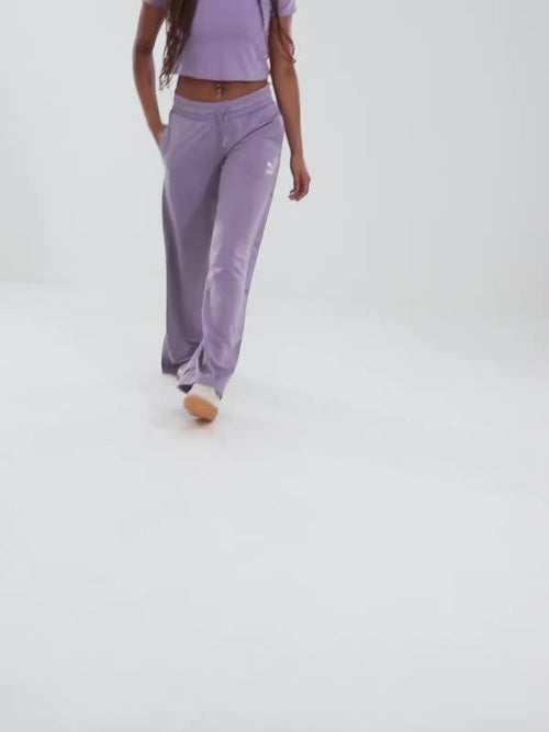Popper Wide Leg Track Pants