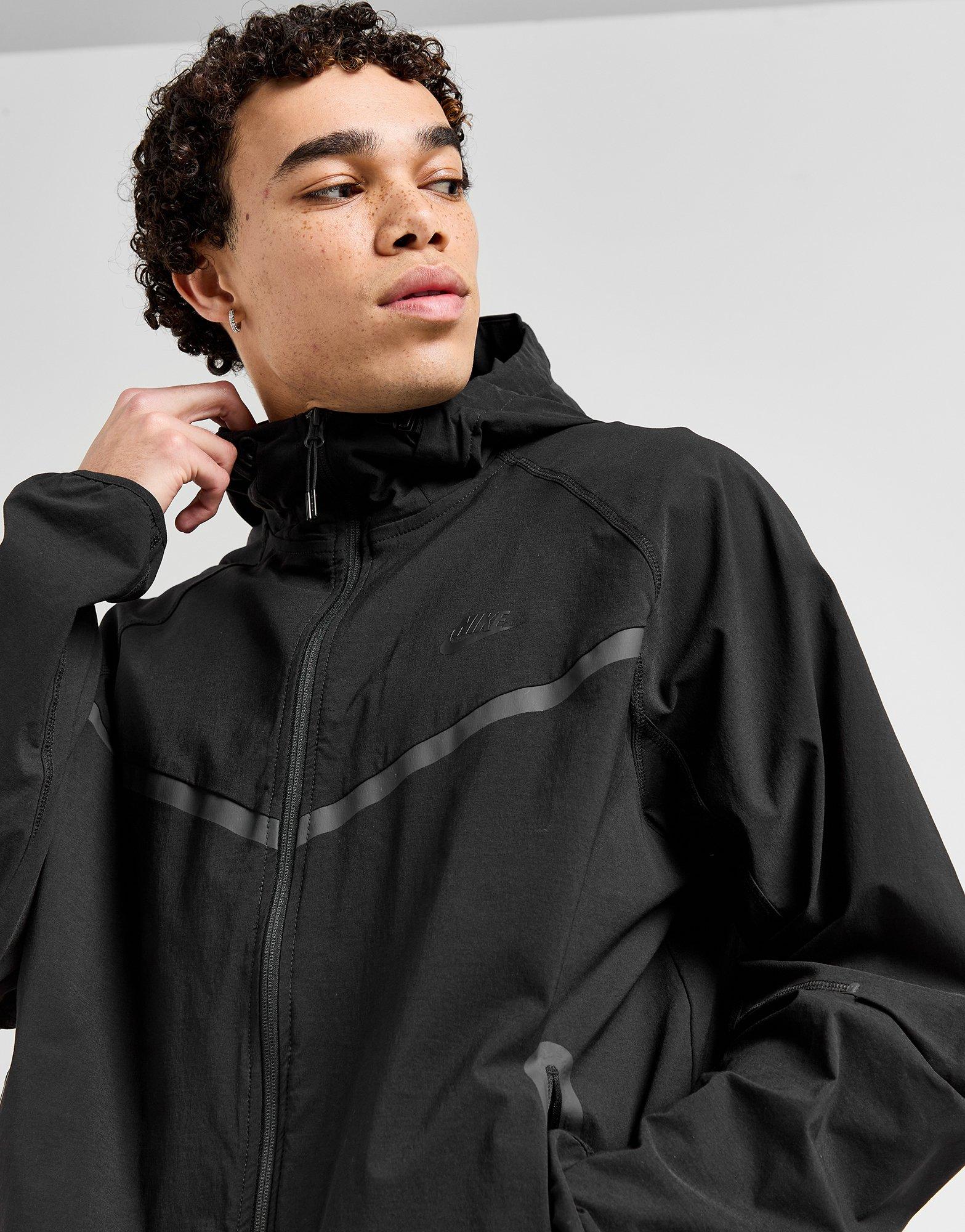 Black Nike Tech Woven Full Zip Hooded Jacket - JD Sports Singapore