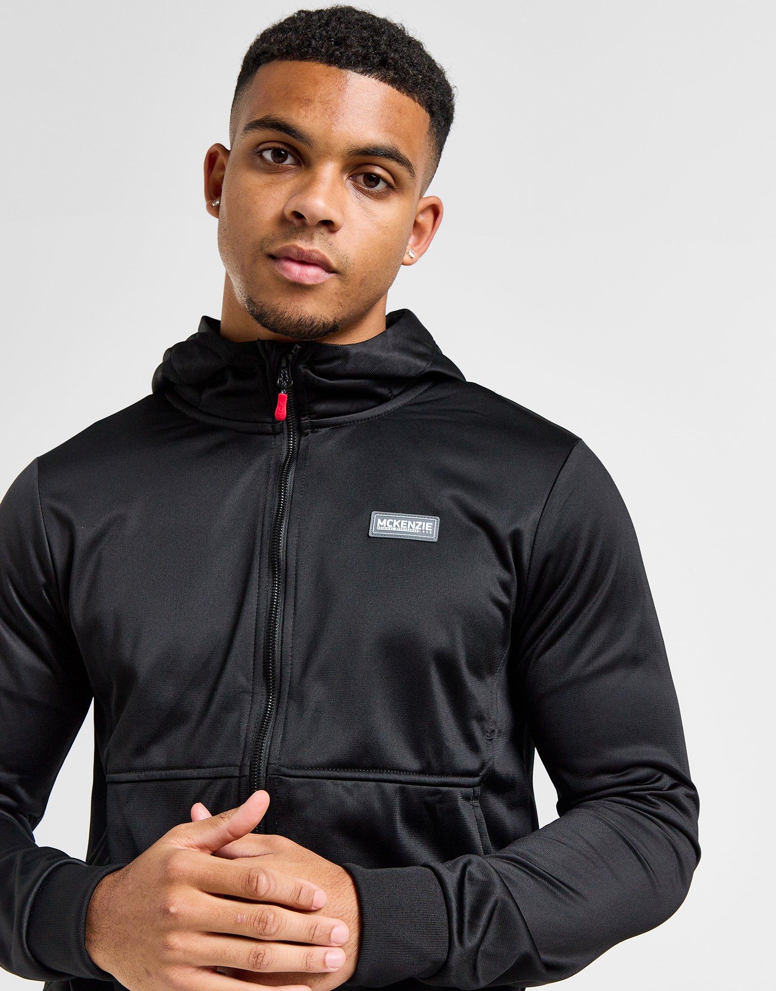 Black Mckenzie Dalston Poly Full Zip Hoodie - JD Sports Singapore