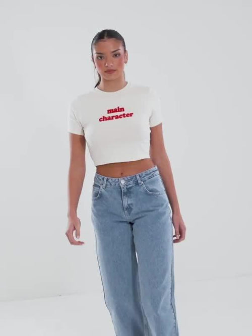 Mid-Rise Loose Jeans